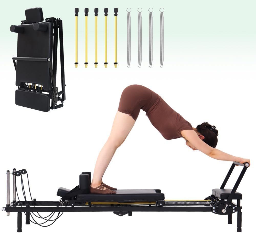 Home Gym Resistance Machine - Складной тренажер для пилатеса, 2-в-1, с