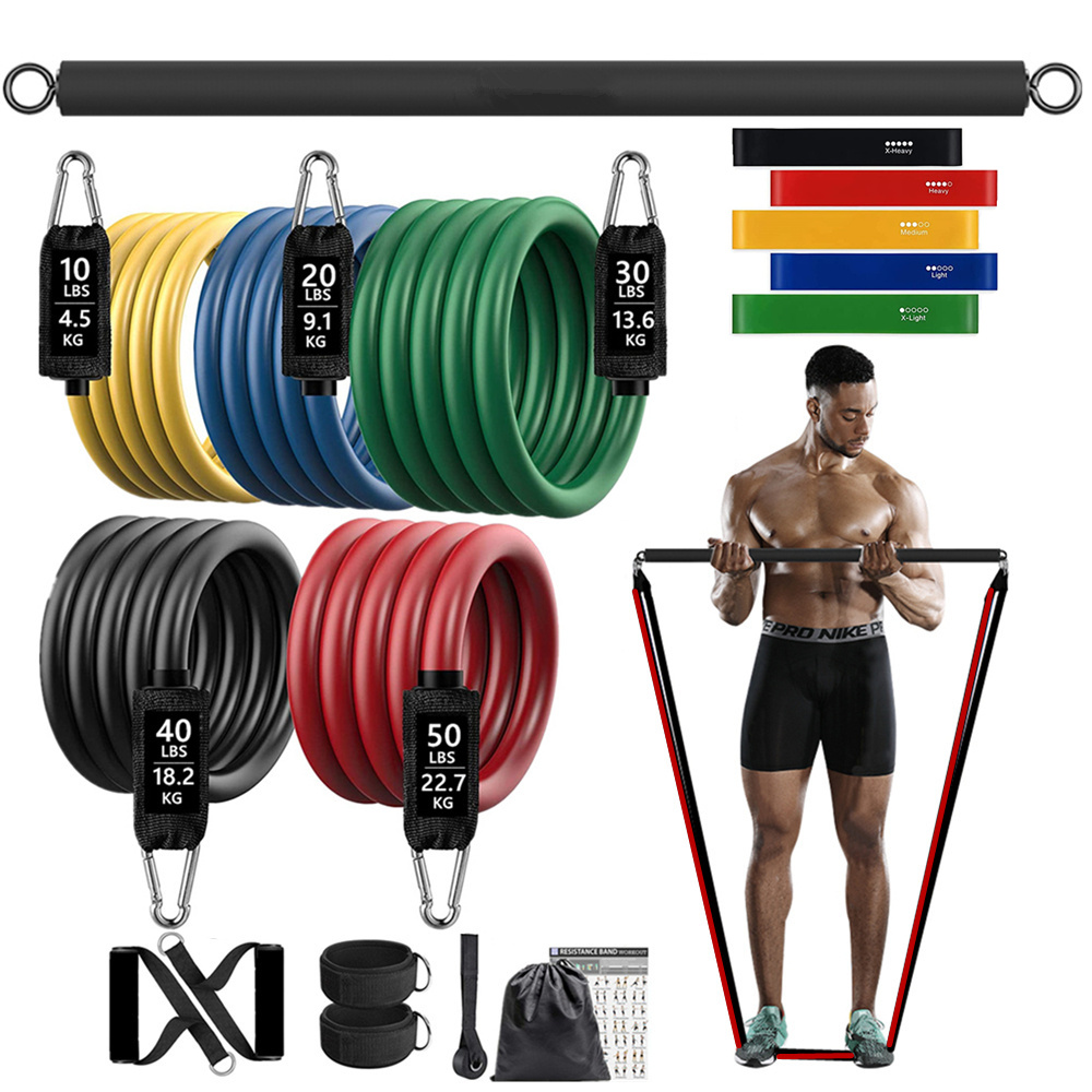 Home Gym Resistance Machine - 150 фунтов, эластичная лента для фитнеса,